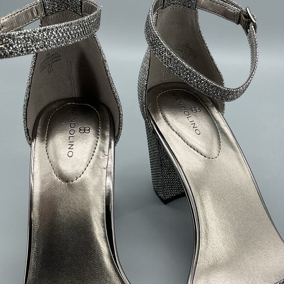 NEW Bandolino Women’s Armory Block Heel Dress Sandals Pewter Size 9M - Picture 6 of 10